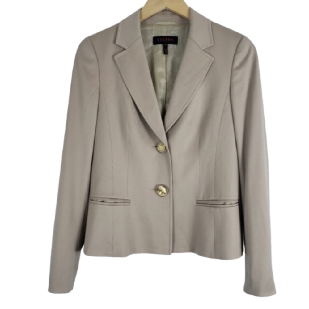 Escada vintage wool tan blazer jacket